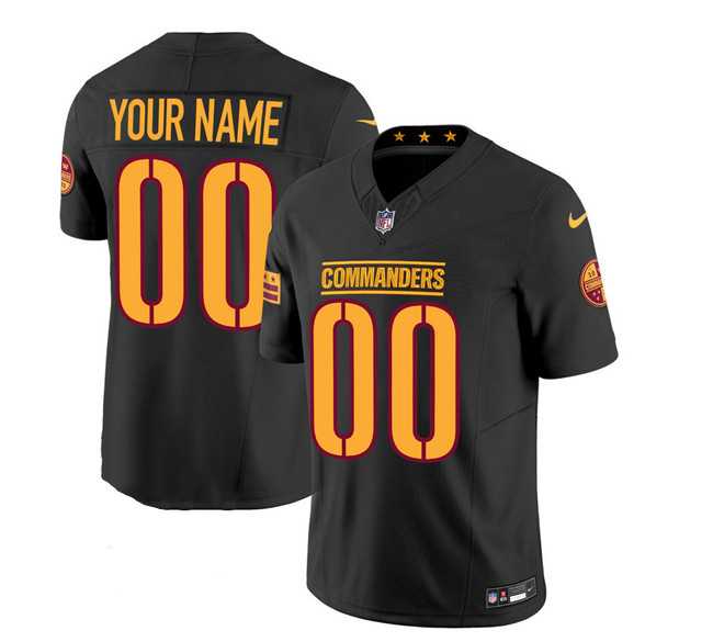 Mens Washington Commanders Active Player Custom Black 2023 F.U.S.E. Vapor Limited Stitched Football Jersey